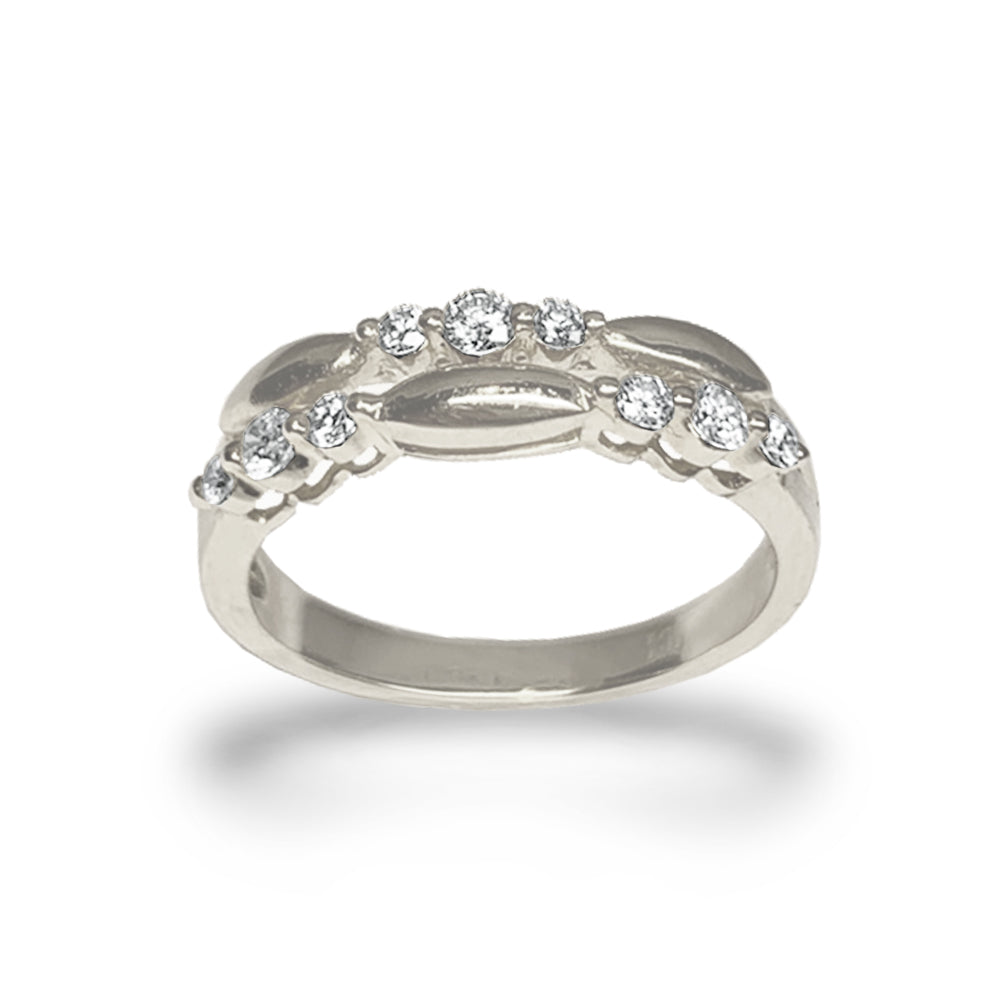 14K Gold Diamond Gold Link Fashion Stack Ring SR31808