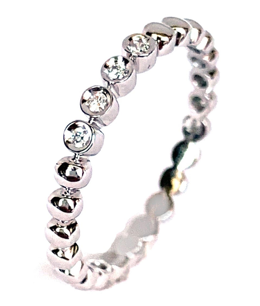 14K Beaded Gold Diamond Wedding, Fashion, Stack Ring SR35332D