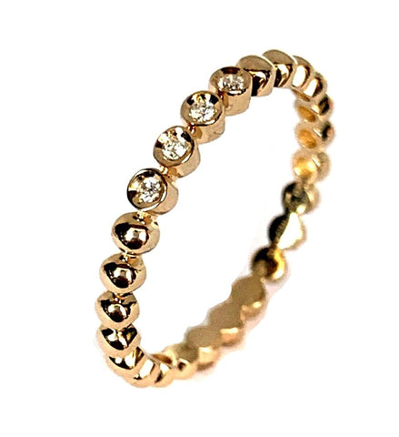 Aliança de casamento de diamante delicado ouro 14k MR31593W