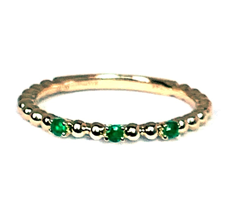 14k gold beaded sapphire fashion stack ring SR38281s