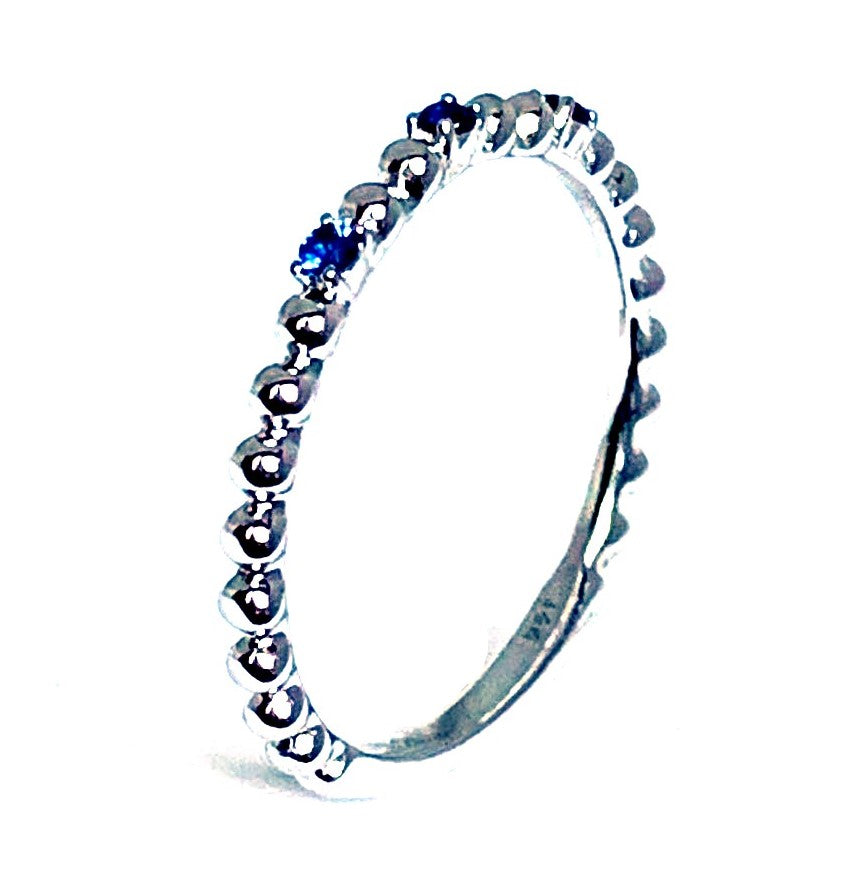 14k gold beaded ruby fashion stack ring SR38281R