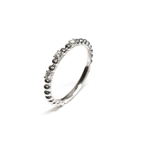 14k gold clover diamond fashion stack ring SR45045