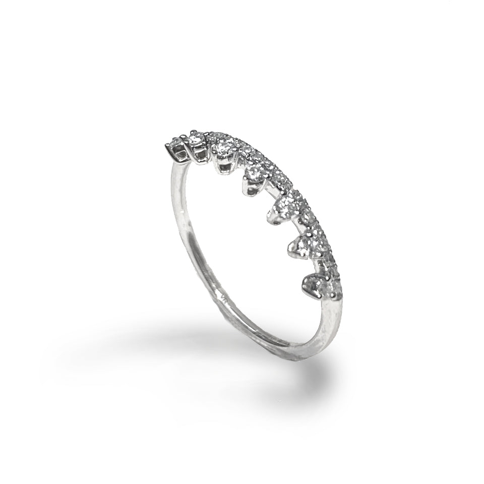 14k gold diamond crown fashion stack ring SR42491