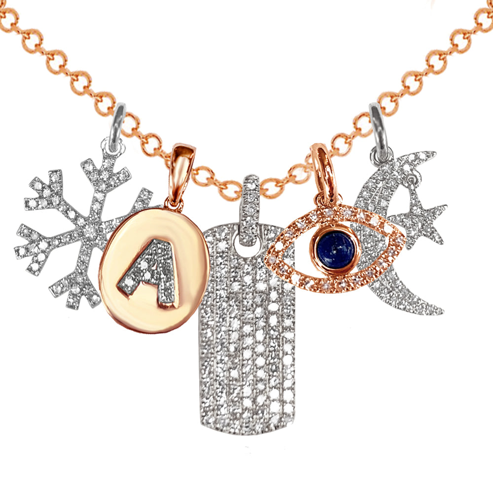 14K Snowflake Diamond Choker Charm Necklace MP00028