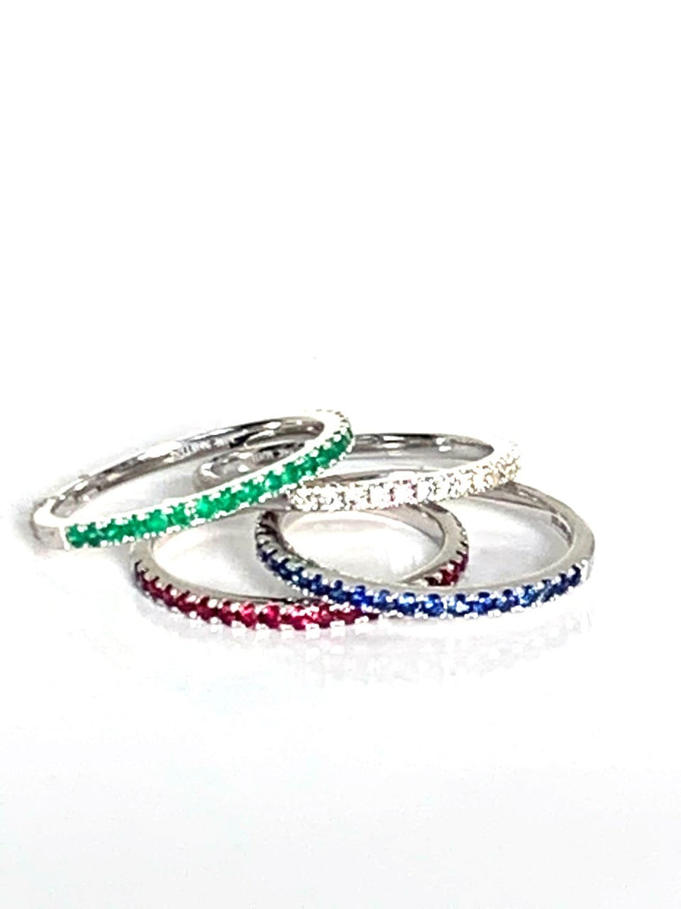 14k gold 1/2 eternity emerald fashion stack ring MR4862EM