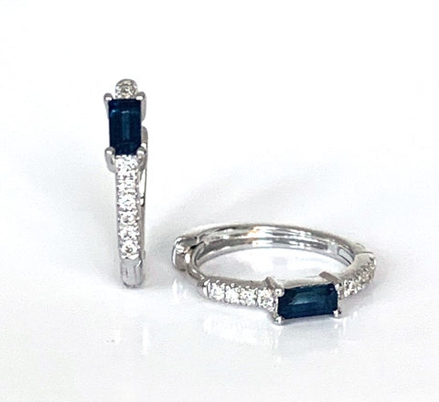 14K blue sapphire and diamond ear climber ME27554BS