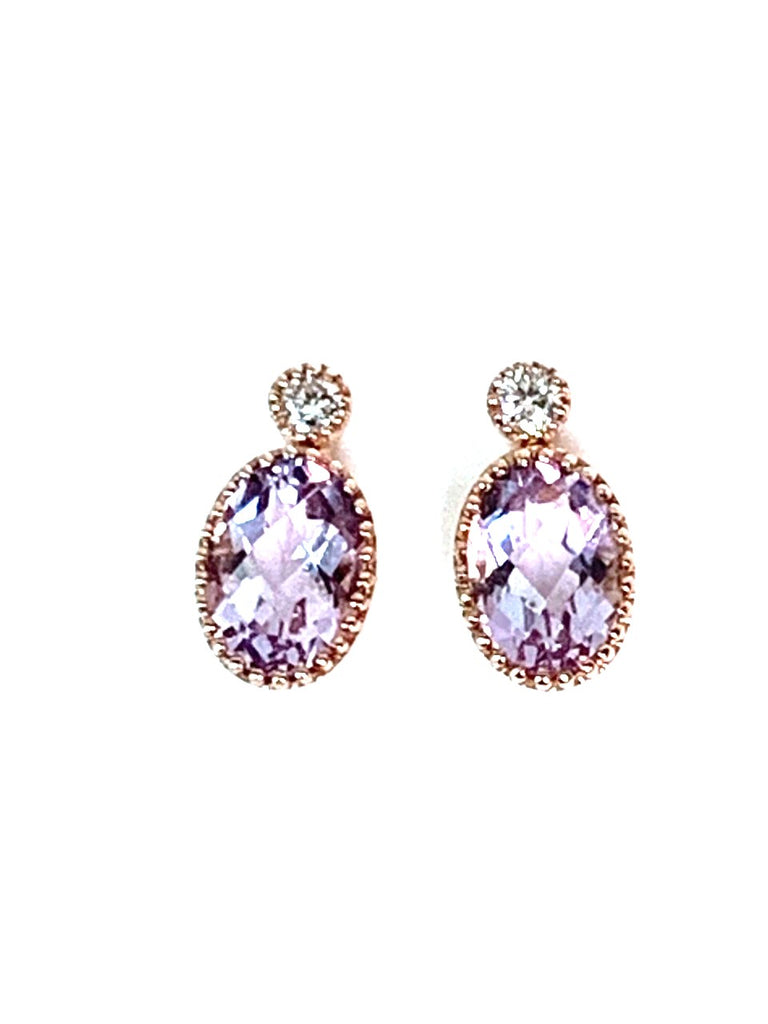 14k gold pink amethyst & diamond pendant MP45623AM