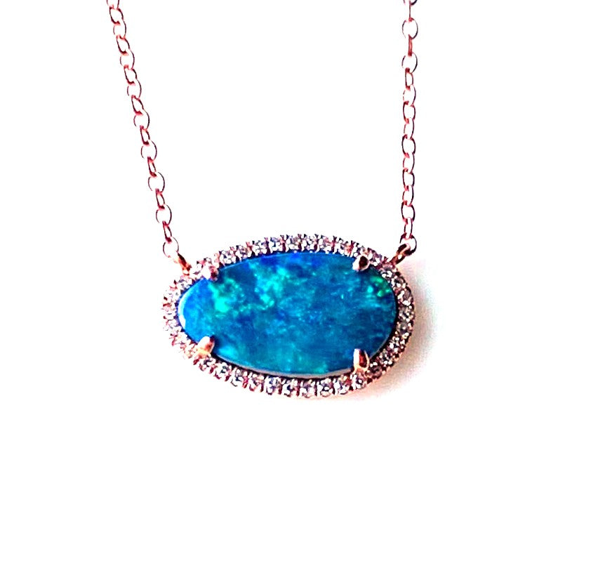 14k gold diamond trillion opal fashion ring MR31660