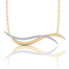 14k gold wave design diamond necklace MN0752