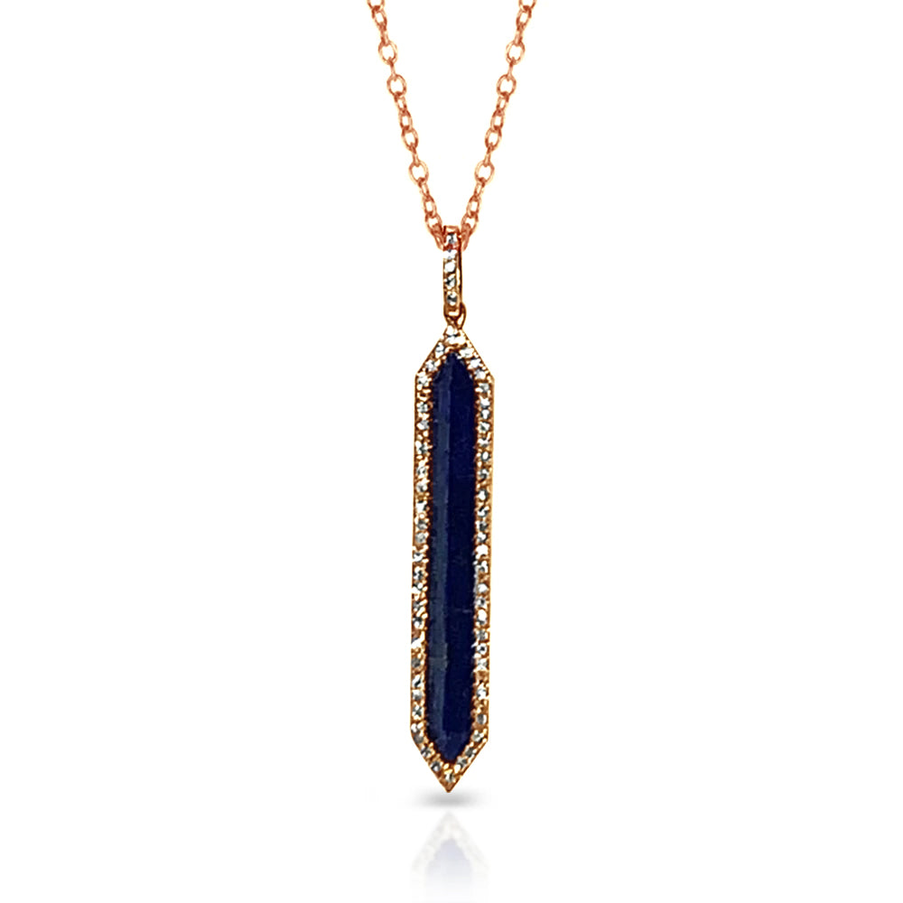 14k lapis and diamond bar charm pendant MP24899