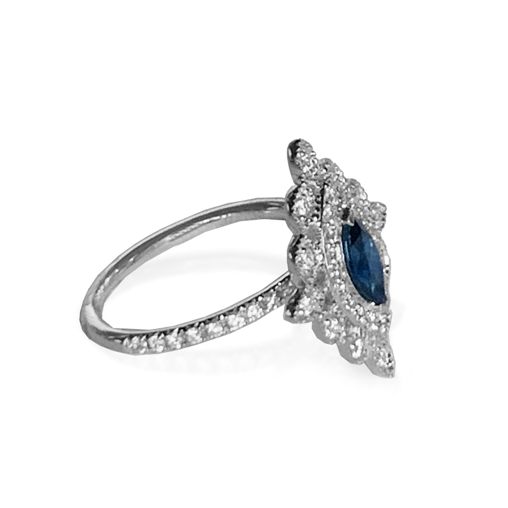 14k gold art deco sapphire fashion ring MR4562