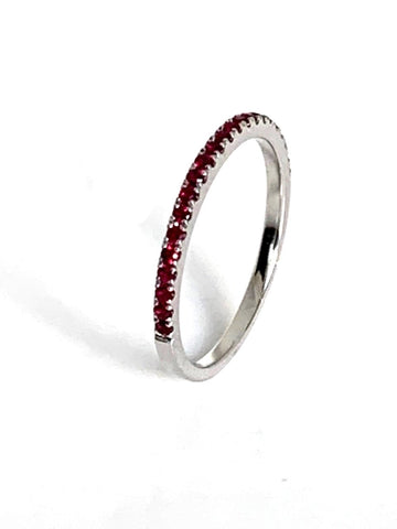 14k gold baguette ruby & diamond designer fashion stack ring MR4863DRUB