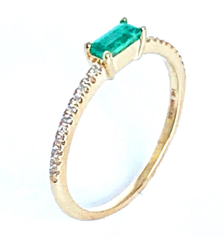 14k gold 1/2 eternity diamond & ruby fashion stack ring MR4862DR