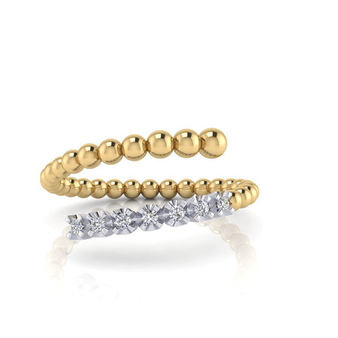 14k gold diamond fashion stack ring MR4886