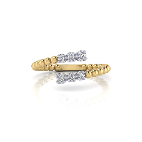 Aliança de casamento de diamante delicado ouro 14k MR31593W