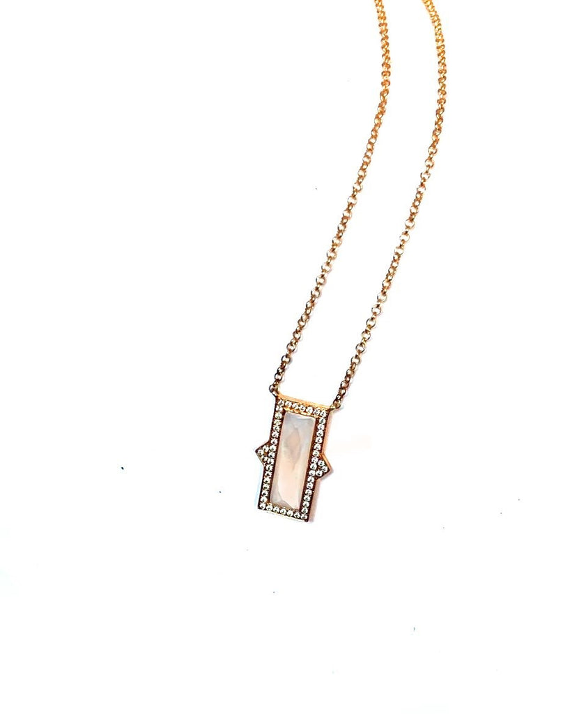 14k mother of pearl vertical bar necklace MN71555MP
