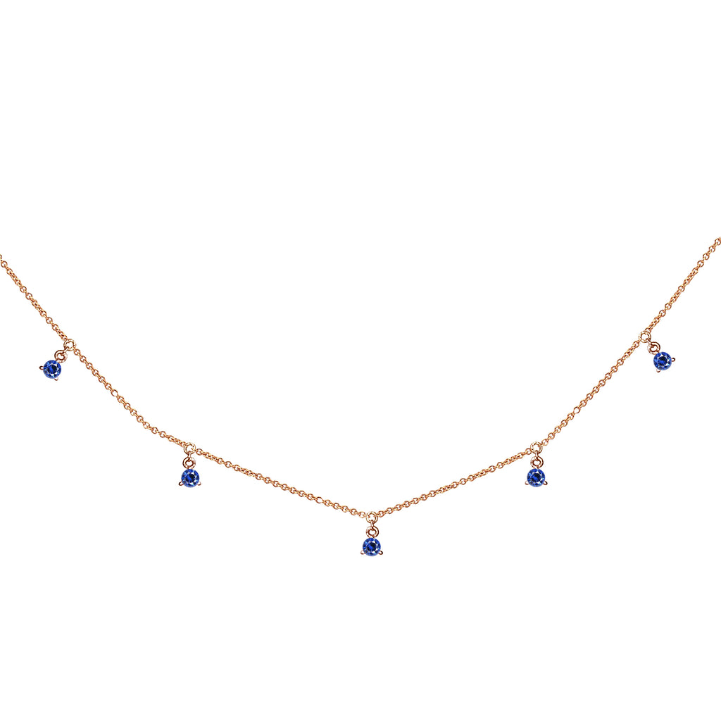 14k Hanging SAPPHIRE station necklace MN44917S