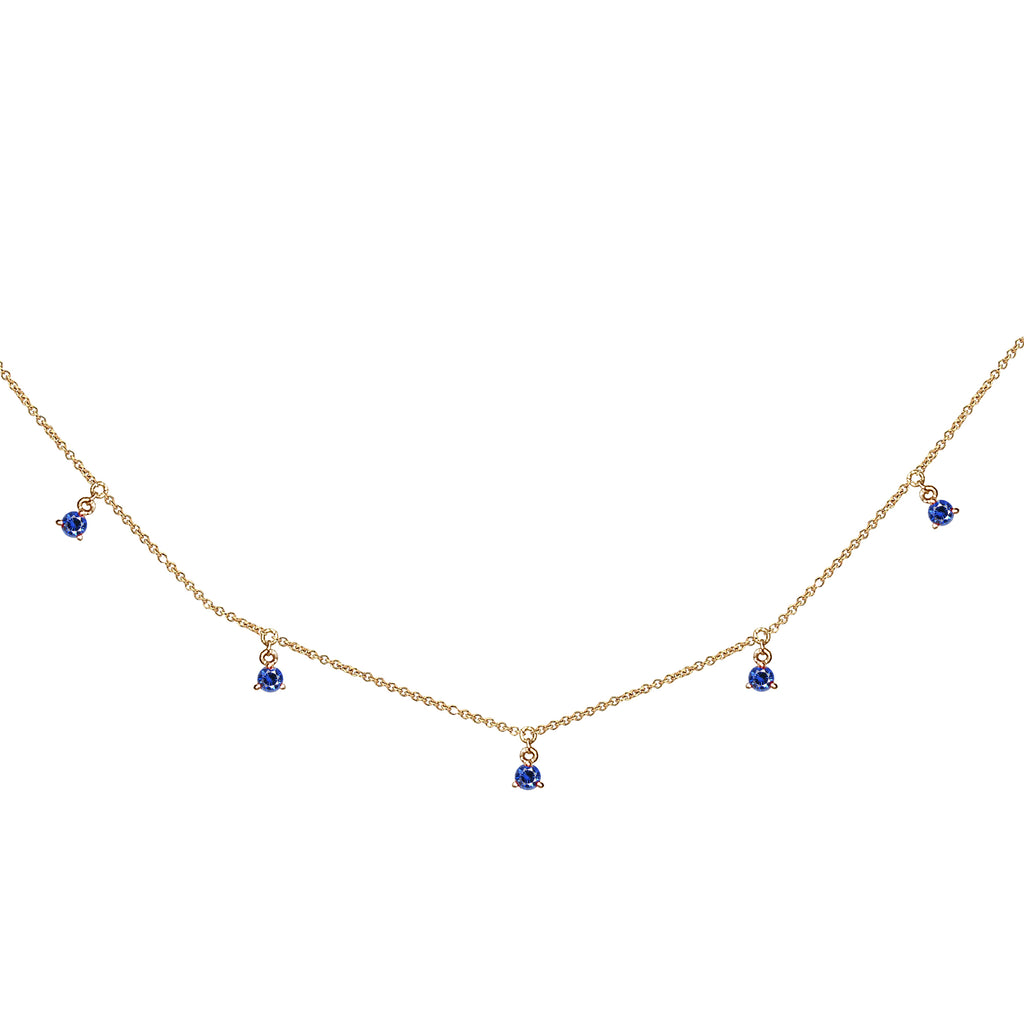 14k Hanging SAPPHIRE station necklace MN44917S