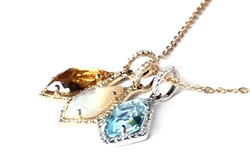Brincos de diamante Art Déco azul lapis em ouro 14k ME24899