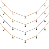 14k Hanging SAPPHIRE station necklace MN44917S