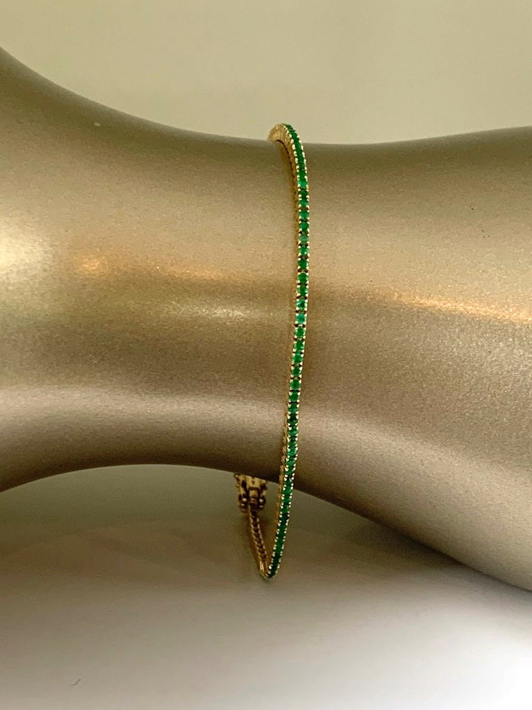 14k gold blue sapphire flexible tennis bracelet BR1BS
