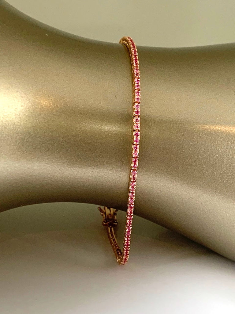 14k gold ruby flexible tennis bracelet BR1R