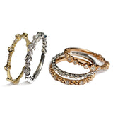 Bracelete da moda com diamante de ouro frisado 14k Stack Ring SR45043
