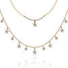 14k Gold diamond dew drop and star necklace MN3003