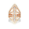 Anillo de moda con diamantes art deco de oro de 14k FR271