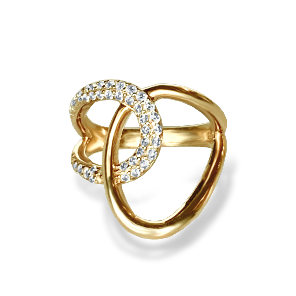 Anel de diamante exclusivo pavimentado em ouro 14k FR284