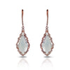 14K White Topaz & Diamond Ornate Earrings ME1331TOW