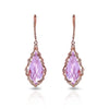 14K Pink Amethyst & Diamond Ornate Earrings ME1331AM