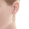 14K Leaf Diamond Dangle Hoop Earrings ME21642