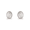 14K Gold Oval Pave Disc Diamond Stud Earrings ME22814