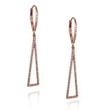 14K Irregular Triangle Dangle Diamond Earrings ME23755