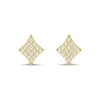 14K Gold Kite Shape Pave Disc Diamond Stud Earrings ME24322