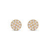 14K Small Pave Diamond Disc Stud Earrings ME24627