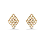 Brincos de diamante em formato de mini diamante em ouro 14K ME24643