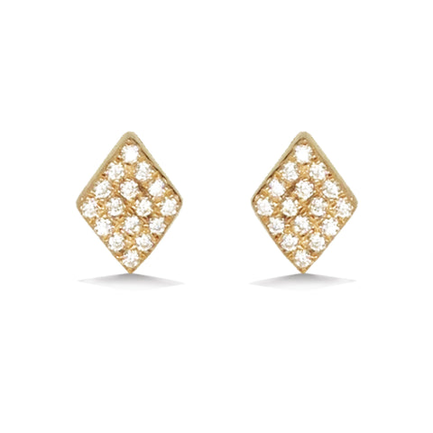 14K Triângulo de Ouro Diamante Pave Stud Earring ME24651