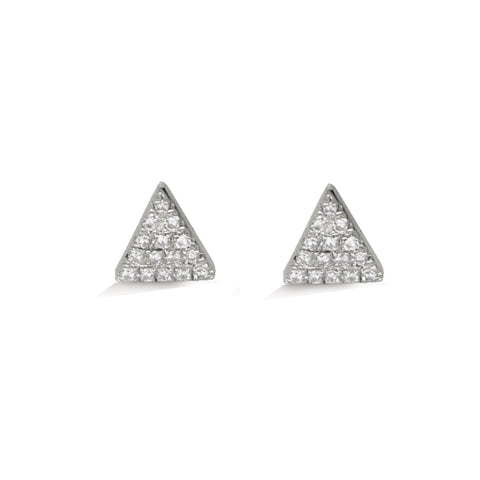 14K Irregular Triangle Dangle Diamond Brincos ME23755