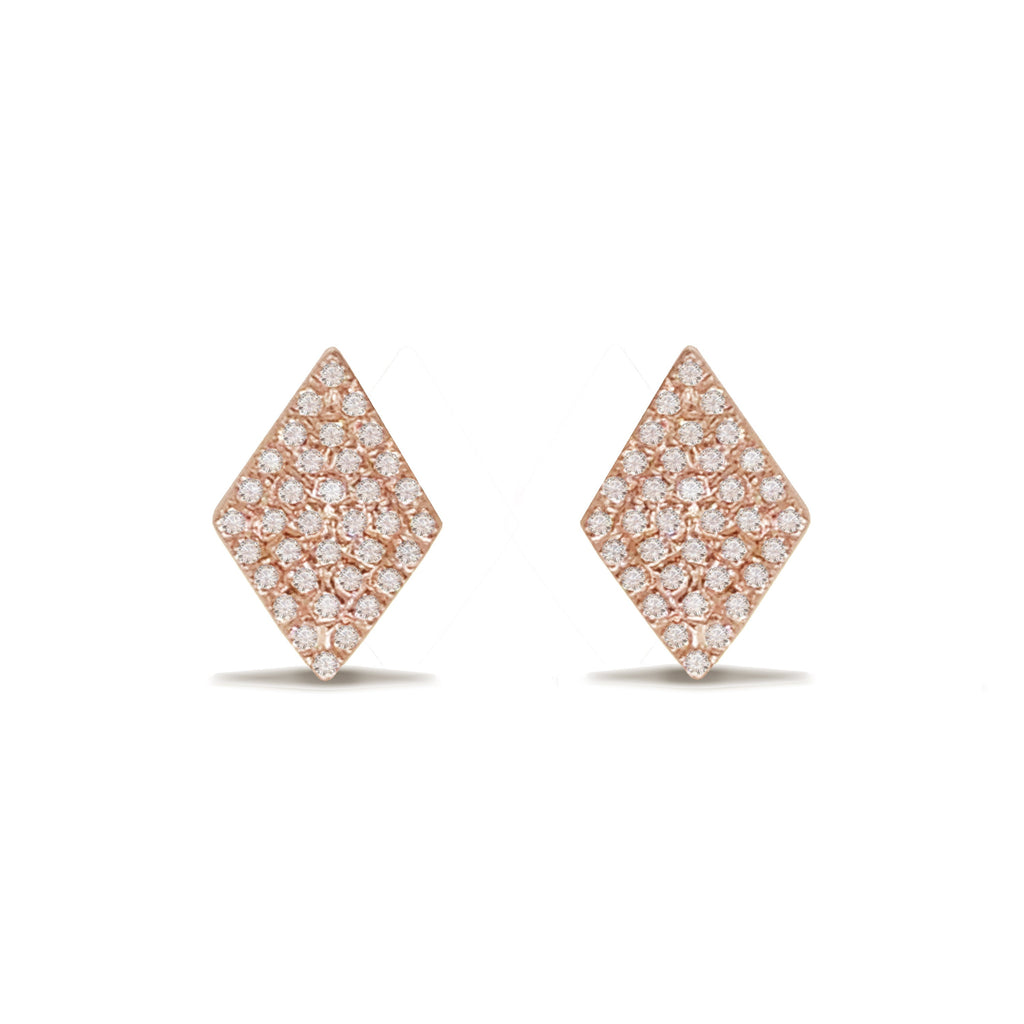 Aretes de diamantes con forma de diamante en forma de diamante de 14K ME24839