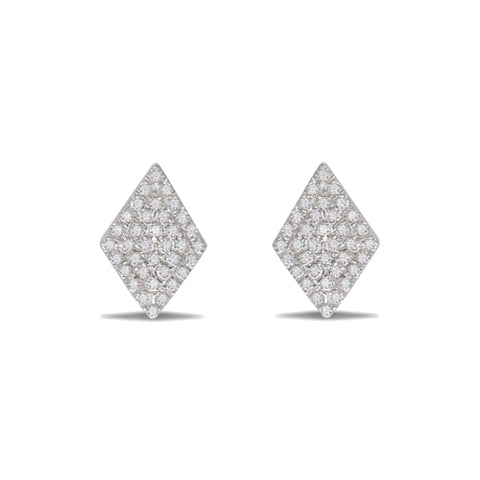 Topázio branco oval 14k e brincos de halo de diamante ME31591WT