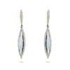 14k gold art deco white topaz diamond Earrings ME25072