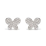 14K Gold Diamond Pave Butterfly Stud Earrings ME3621