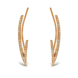 14K Gold Two Branch Diamond Climber Earrings ME551386