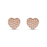 14K Pave Diamond Heart Stud Earring ME8953