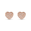 14K Gold Pave Diamond Heart Stud Earring ME8953