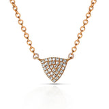 14k Petite pave trillion charm necklace MN24838