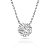 14k Pave round diamond disc necklace MN26079