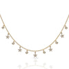 Gota de orvalho de diamante de ouro 14k e colar estrela MN3003